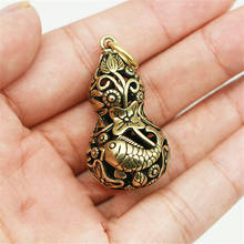 Creative Retro Handmade Brass Hollow Gourd Ornaments Chinese Traditional Key Chain Lucky Pendant Home Desk Decoration 2024 - buy cheap