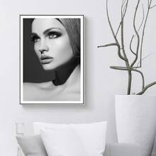 Impresiones en lienzo de modelo nórdico en blanco y negro, carteles de belleza para mujer, arte de pared, pinturas en lienzo, imágenes, decoración del hogar para sala de estar 2024 - compra barato