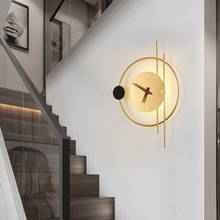 Creative Fashion Lamp Minimalist Wall Clock Wall Lamp Led Light for Bedroom Nordic Modern Clocks Wall Home Decor Living Room Art 2024 - buy cheap