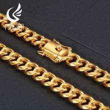 Fongten Basic Punk Stainless Steel Necklace for Men Women Curb Cuban Link Chain Chokers Fashion Jewelry 2024 - buy cheap