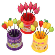 6Pcs/Set Stainless Steel Fruit Fork Snack Cake Dessert Food Fork Creative Cute Fruit Pattern 2024 - buy cheap