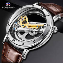FORSINING Luxury Skeleton Automatic Mechanical Men Watch Self-Wind Genuine Leather Man Business Wristwatch Relogio Masculino 2024 - buy cheap