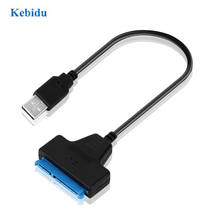 KEBIDU-Cable adaptador USB 480Mbps de 2,0 a SATA, adaptador de 22 Pines, SATA22Pin/USB2.0 para SSD/HDD de 2,5 pulgadas 2024 - compra barato