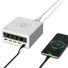 Carregador sem fio qi com 5 portas, usb tipo c pd, 65w, estação de carregamento rápido para celular, laptop, telefone móvel 2024 - compre barato