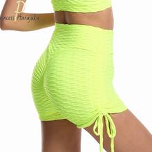 Drawstring Folds High Waist  Shorts Fitness Biker Push Up Women Shorts With Rope Casual Summer Silk Slim Beach Femme 2021 New 2024 - buy cheap