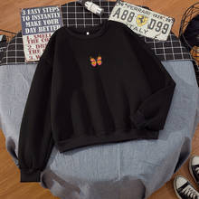 Толстовка женская с капюшоном и принтом бабочек, Модный пуловер с длинным рукавом в стиле Харадзюку, уличная одежда, осень 2024 - купить недорого