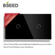 BSEED-Panel de cristal estándar de la UE, solo 157mm, Blanco, Negro, para Interruptor táctil de pared 2024 - compra barato