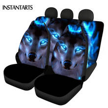 INSTANTARTS-cojín antideslizante para asiento de coche, Protector duradero con estampado 3D de lobo azul, a la moda, para decoración Interior de vehículo 2024 - compra barato