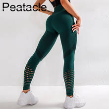 Peatáculo calças legging levantamento fitness, sem costura yoga esportes senhoras justas cintura alta controle de barriga calça para mulheres preto 2024 - compre barato