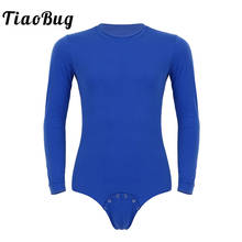 TiaoBug Men One-piece Lingerie Solid Color Long Sleeves Pressed Button Crotch Sexy Bodysuit Adult Baby Romper Pajamas Nightwear 2024 - buy cheap