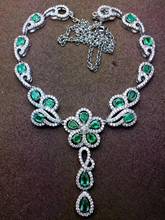 Super Luxury Necklace Natural Emerald World Precious Gemstones High-end Distinguished Design 925 Pure Silver Party Gift 2024 - buy cheap