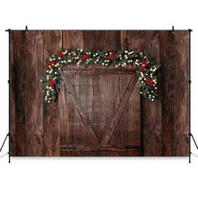 Christmas Photography Backdrops Vintage Wood Door Christmas Wreath Photographic Studio for Baby Photo Background 2024 - buy cheap