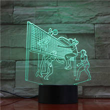 Luminária de mesa criativa 3d, luminária para mesa de jogar vôlei, 3d, decoração personalizada, presente personalizado, luz noturna 2024 - compre barato