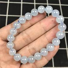 9mm Gelo Natural Aquamarine Pulseira Mulheres Lady Feminino Estiramento Azul Rodada Contas de Cristal Pulseira de Pedras de Cura Jóias AAAAA 2024 - compre barato