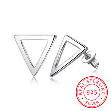 Real 925 Sterling Silver Tiny Triangle Stud Earrings for Women Minimalist Geometric Earrings Studs Statement Design 2024 - buy cheap