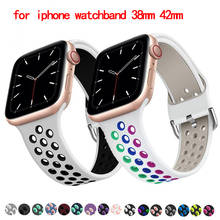 For iwatch band 44mm 40mm Silicone Strap For Apple Watch Sport Band series 6 se 5 4 3 wrist Strap for iphone watchband 38mm 42mm 2024 - buy cheap