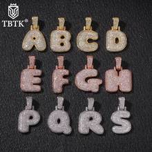 TBTK DIY Initial A-Z Bubble Letters Pendant Necklace Charm Cubic Zirconia for Women and Men Fashion Hiphop Jewelry 2024 - buy cheap