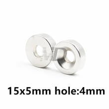 300pcs 15x5mm Hole: 4mm Super Strong Round Neodymium Countersunk Ring Magnets Neodymium Magnet 2024 - buy cheap