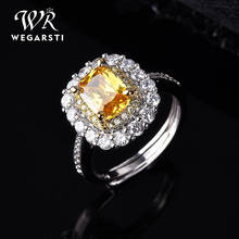 WEGARSTI 925 Sterling Silver Yellow Topaz Gemstone Rings For Women Engagement Wedding Promise Ring Party Open Size Fine Jewelry 2024 - buy cheap