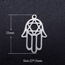 5pcs/lot Hamsa Hand Star of David Stainless Steel DIY Charms Wholesale Factory Sale Charm for Bracelet Making 2024 - buy cheap