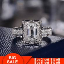 2019 Luxury 925 Sterling silver Promise ring Princess cut AAAAA cz Stone Engagement Wedding Band Rings for women Bridal Jewelry 2024 - buy cheap