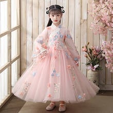 Autumn And Winter Girls Hanfu Long Sleeve Dress Keep Warm Wedding Party Evening Dress Adult Gift Chinese Style New Year Wear 2024 - buy cheap