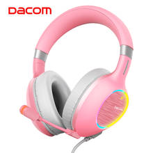 Dacom-headphone gamer gh06, fone de ouvido estéreo usb flexível ajustável com microfone para laptop, pc e celular 2024 - compre barato