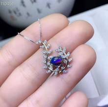 High Quality Black Opal Luxurious Pendant Necklace S925 Pure Silver Fine Fashion Wedding Jewelry for Women Free Shipping 2024 - buy cheap