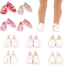 Кукольная обувь ручной работы 7*4 см, обувь для кукол 18 дюймов, 43 см, аксессуары для кукол новорожденных, игрушки для девочек 2024 - купить недорого