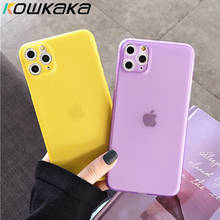 Простой Ультратонкий матовый чехол Kowkaka для iPhone 11 Pro Max SE 2020 X XR XS Max 6 6s 7 8 Plus, задняя крышка карамельного цвета для пар 2024 - купить недорого
