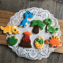 Molde para hornear galletas con forma de dinosaurio, herramienta para hornear pasteles con Fondant, manualidades de azúcar y dulces, gelatina, decoración de pasteles, 8 unids/paquete 2024 - compra barato