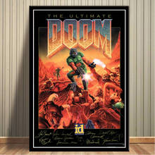 Pintura en lienzo clásica de Halo de videojuegos The Ultimate Doom, carteles e impresiones, arte de pared, imagen para decoración de sala de estar, Cuadros 2024 - compra barato