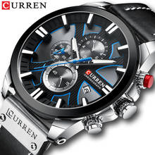 2019 Luxury Brand CURREN Genuine Leather Men‘s Quartz Watch Business Man Wrist Watches Waterproof Men Clock Relogio Masculino 2024 - buy cheap