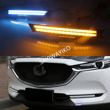 2Pcs For Mazda CX-5 CX5 2017 2018 2019 DRL LED Daytime Running Light With Yellow Turning Signal night blue fog lamp 2024 - buy cheap
