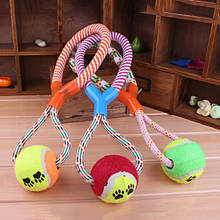 Dog Training Products Dog Play Rope Ball Toys Dogs Exercise Play Dog Rope Toys Tennis Style Pet Chew Rope Toys 2024 - buy cheap
