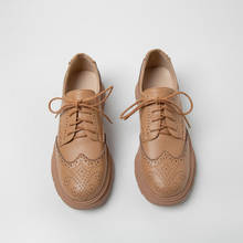 YMECHIC-zapatos Oxford con cordones tallados para mujer, zapatillas de deporte, calzado de plataforma plana, color negro y Beige, talla 34-43, para otoño y primavera 2024 - compra barato
