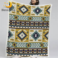 Blesslive Ацтекское одеяло s для кроватей, этническое Флисовое одеяло из шерпы, Восточное постельное белье с геометрическим узором, одеяло в стиле ретро, индивидуальное одеяло Cobertor 2024 - купить недорого