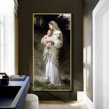 Retrato abstracto de Jesús y la Virgen María, pintura en lienzo, carteles e impresiones, imagen artística de pared escandinava para sala de estar 2024 - compra barato