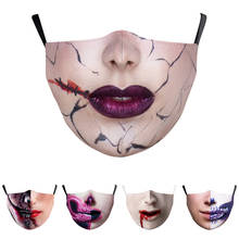 Fashion Funny Joker Mouth Face-Masks Halloween Cospaly Women's Men Unisex Protection Cycling Spots Breathable Adult Party Mask 2024 - buy cheap