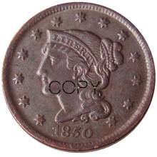 US 1850 Braided Hair Large / One Cent 100% Copper Copy Coins 2024 - buy cheap