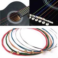 6Pcs/Set Acoustic Guitar Strings Rainbow Colorful Guitar Strings For Acoustic Folk Guitar Classic Guitar 1st-6th (.011-.052) 2024 - buy cheap