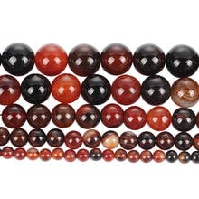 Cuentas redondas sueltas para fabricación de joyas, abalorios de ágata mixta marrón de piedra Natural, pulsera de costura Diy, hilo de tamaño de 4-12 MM 2024 - compra barato