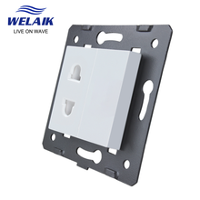 WELAIK EU Standard 2hole Multi-functi-Power DIY Parts-Wall-Socket Without Glass-Panel  45*45mm A8TSW 2024 - buy cheap