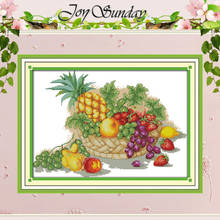 Pineapple and Grape Fruit Basket Counted Cross Stitch 11 14CT Cross Stitch Set Wholesale Cross-stitch Kits Embroidery Needlework 2024 - buy cheap