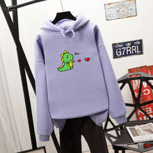 Dinosaur Graphics Print Cute Hoodies Women Streetwear Kpop Fashion Sweatshirts Ladies Oversize Pullover Kawaii Female Harajuku 2024 - buy cheap