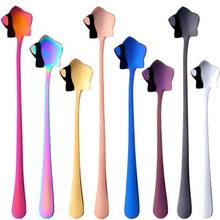 8 Colors Dessert Spoon Five Star Shape Stainless Steel Spoon for Ice Cream Cake Stirring Honey Cute Dessert Scoop Kit Party Tool 2024 - buy cheap