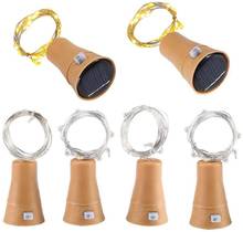 5 pieces Solar Powered Wine Bottle Cork Festival Outdoor Light Garland Lights Outdoor Fairy Light Shaped LED Copper Wire String 2024 - buy cheap