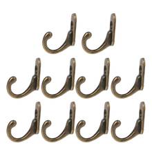 10PCS Vintage Bronze Double Coat Hangers Wall Mounted Entryway Hooks With Screws New Drop Shipping 2024 - buy cheap