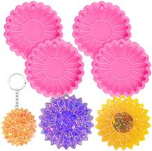 Glossy Sunflower Resin Keychain Mold Silicone Epoxy Casting Pendant Mold For Diy Homemade Jewelry Crafts 2024 - buy cheap