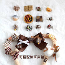 Chocolate Cake Dessert Hairclip Headdress Edge Clamp Lolita Sweet Mother Ci Sweet Double Ponytail Lo Mother Bow 2024 - buy cheap